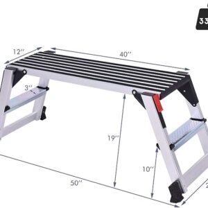 Sturdy Aluminum Walk Boards Non-Slip Folding Work Bench, Drywall Stool, Ladder - 330lbs Capacity