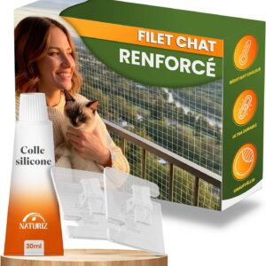 Filet de protection chat balcon Naturiz 3x4m sans perçage
