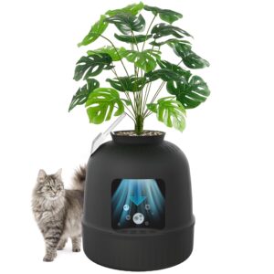 Lifewit Bac Litière Chat Fermé Noir 120x48 cm