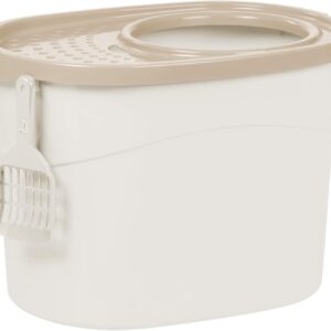 Iris Ohyama - Bac à litière pour chat TECL-20, 7 kg, beige