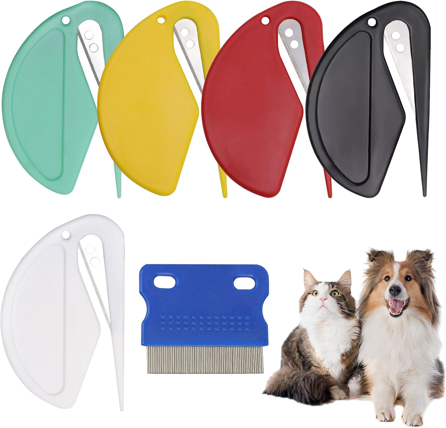 VEGCOO 5 peignes coupe-nœuds pour chats et chiens