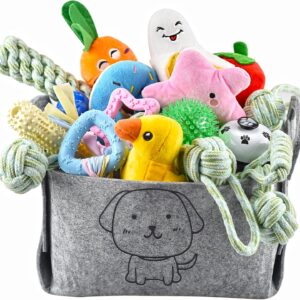 Lot 24 jouets chiots + bac rangement Ousiya