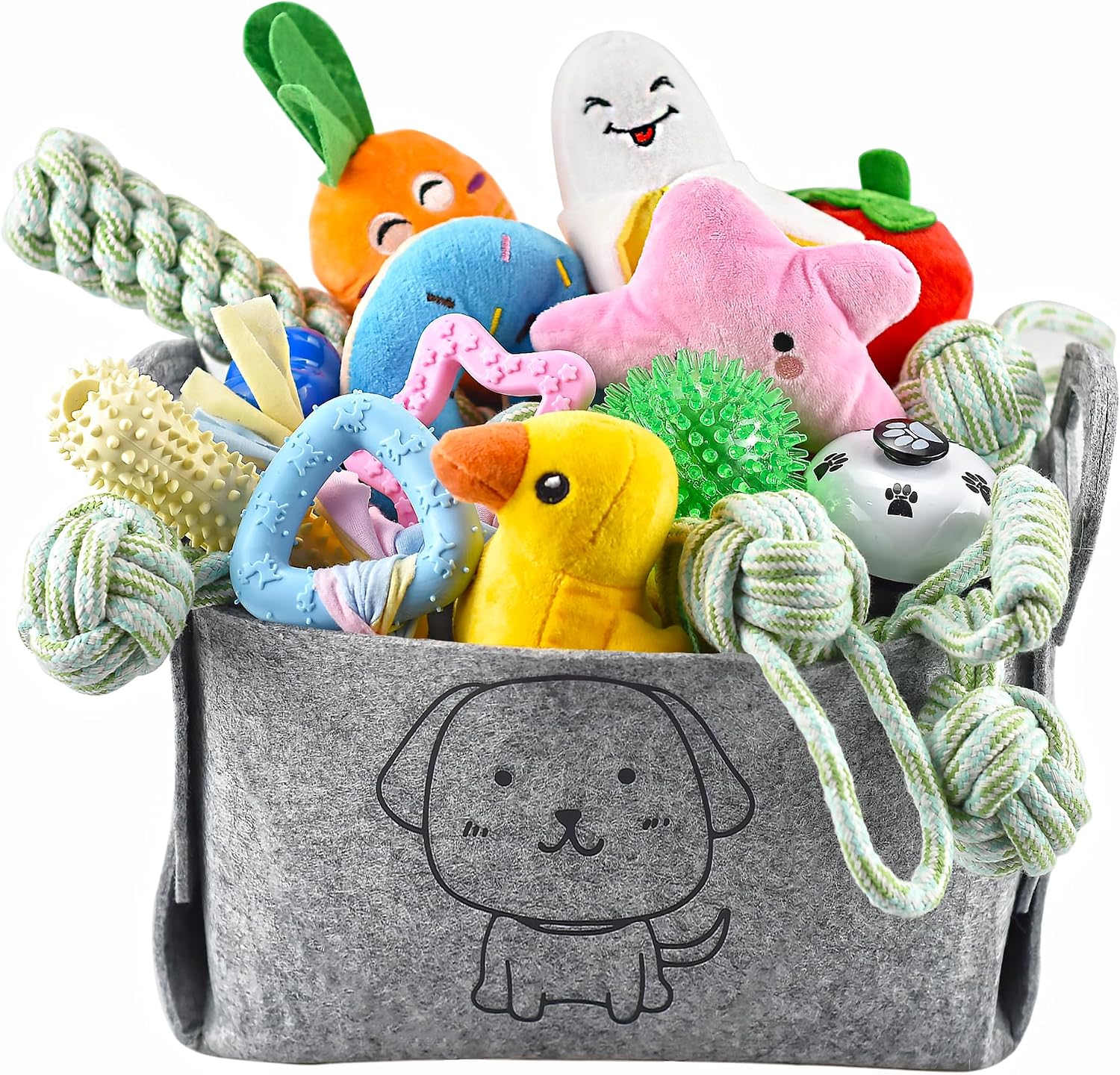 Lot 24 jouets chiots + bac rangement Ousiya