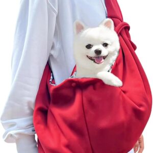 Sac à bandoulière chien 8 kg - Transport confortable vin rouge