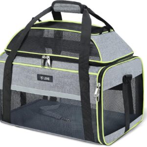 Sac de transport chien/chat extensible, jusqu'à 8 kg, gris