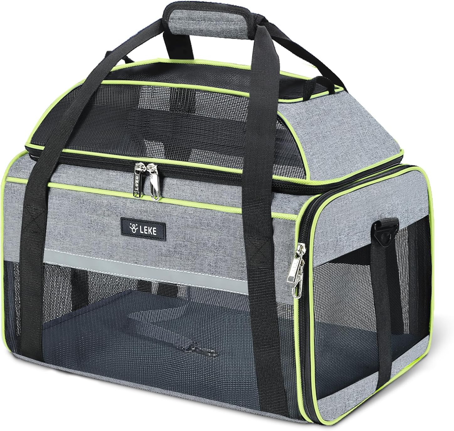 Sac de transport chien/chat extensible, jusqu'à 8 kg, gris