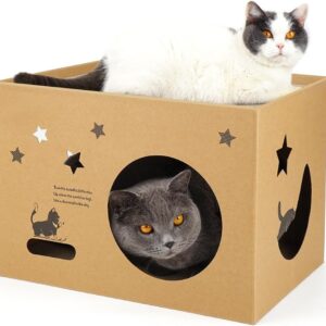 Grande maison griffoir chat 2 en 1 Deamoser