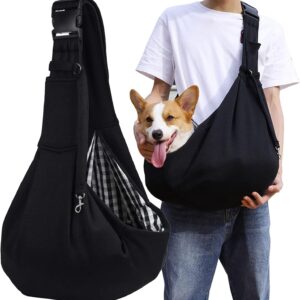 Sac bandoulière chien noir – Transport sécurisé jusqu'à 8 kg