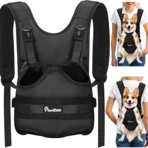 Sac à Dos Frontal Pawaboo pour Chien XL Noir - Portage Confortable