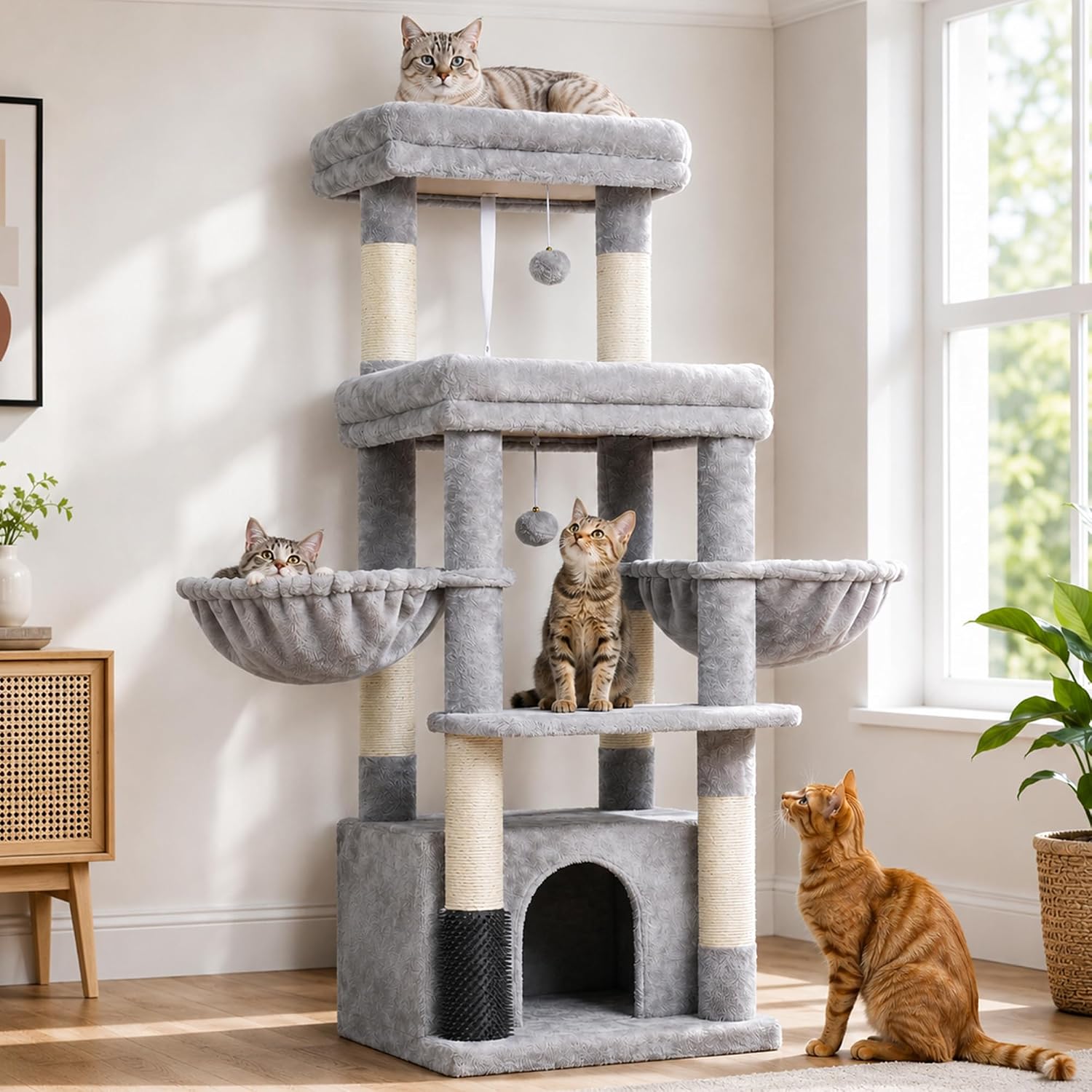Arbre à chat Hey-brother – Parfait pour Maine Coon & grands chats