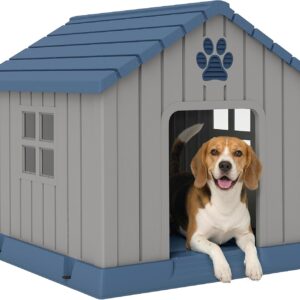 Niche chien extérieure PawHut imperméable & ventilée Gris