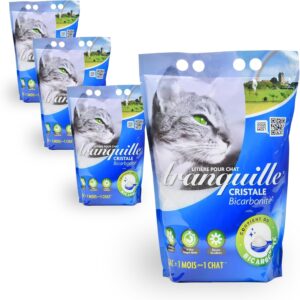 Tranquille Litière Gel Silice Bicarbonite 4L x4