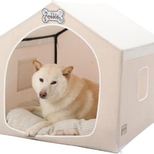 Jiupety Niche chien intérieur 64x64 cm beige