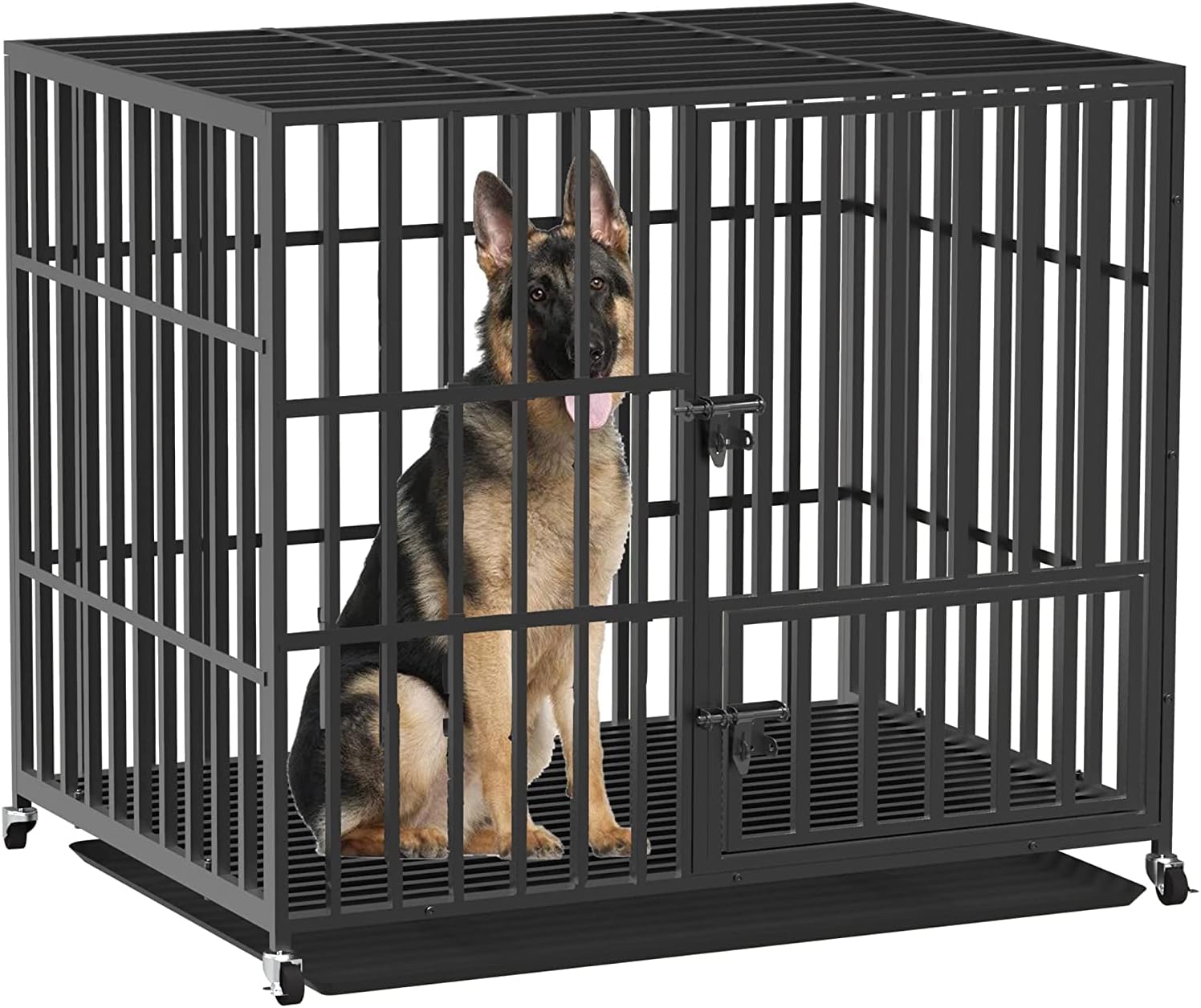 Cage Chien XXL BingoPaw - Robuste & Sur Roulettes 117x96x84cm