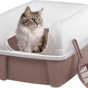 Bac à litière chat Iris Ohyama CLH-12, beige, sans BPA
