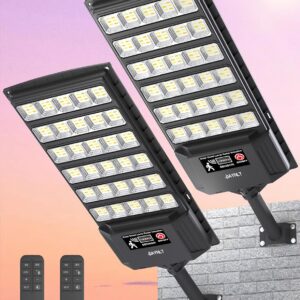 JAYNLT Lampadaire Solaire 2 Pack - Détecteur de Mouvement