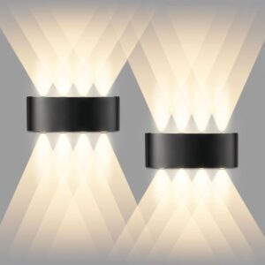 Applique LED Noire 8W IP65 - Lot de 2 - CHEVVY