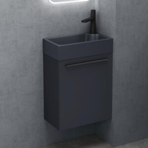 doporro Meuble Vasque Anthracite + Lavabo Pisa 46cm