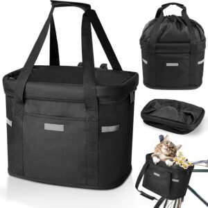 Panier vélo avant polyvalent pour chien, courses et randonnée - Noir