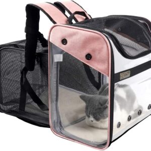Sac à dos chat/10kg rose Kiepoar – Voyage facile