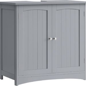 VASAGLE Meuble sous Lavabo Gris 70 cm - Rangement Moderne