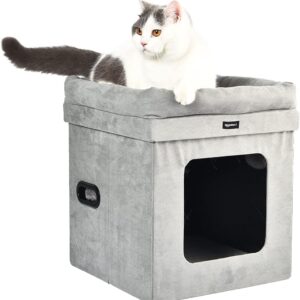 Niche pliable pour chat Amazon Basics, Gris - Confort & Style
