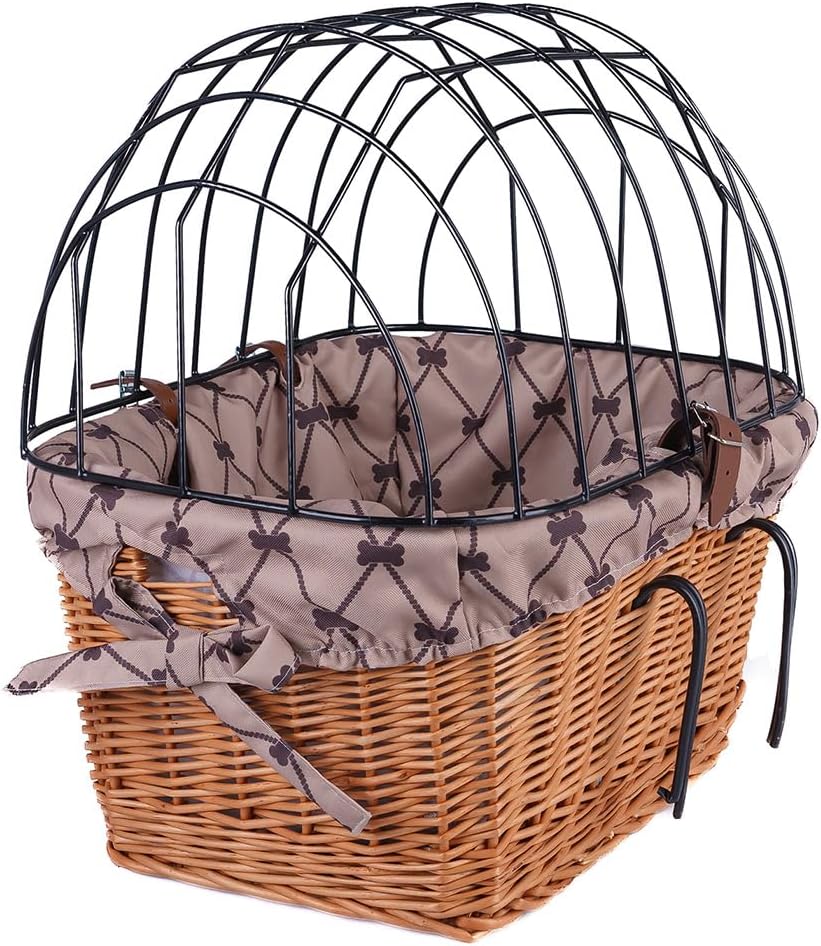 Panier vélo animaux en osier naturel – Sécurisé & écologique