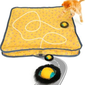 Iokheira Jouet Chat Automatique Jaune - Réconfortant & Silencieux