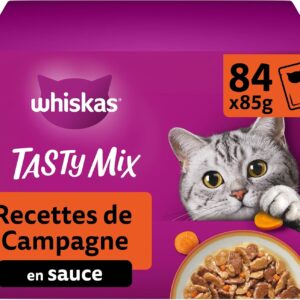 Whiskas Repas Chat 84 Sachets Fraîcheur 85g - 4 Recettes