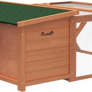 PawHut Clapier extérieur bois 125 cm orange