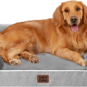 EHEYCIGA Panier Chien XXL Orthopédique Mémoire de Forme Gris