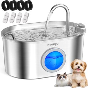 Fontaine à eau chat 2,2 L acier inoxydable Invengo
