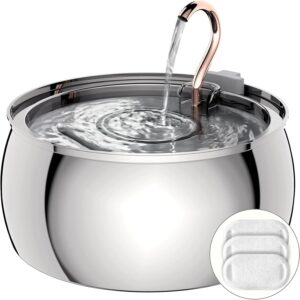 Fontaine à eau pour chat TOMXCUTE 4L, acier inoxydable