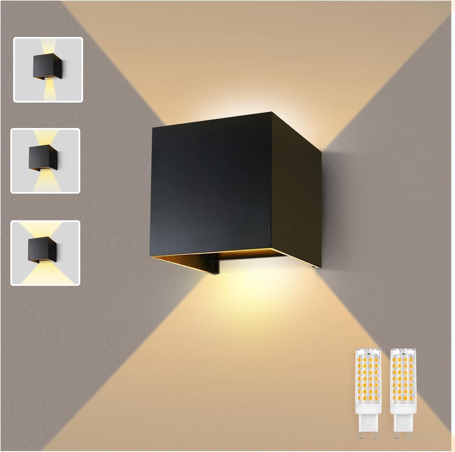Lureshine Applique Murale LED Extérieur Angle Réglable