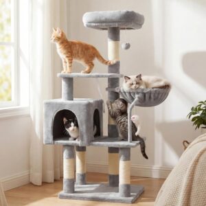 Arbre à chat Hey-brother – Tour gris confortable