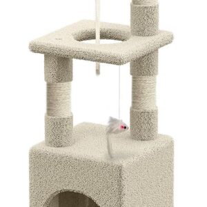 Arbre à chat Vounot® 88cm beige – Griffoir & espace jeu