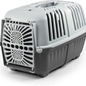 Caisse de transport lionto chien/plastique recyclé gris 48x31,5 cm
