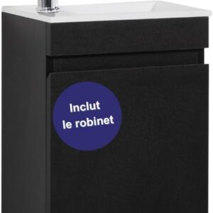 Meuble Lave-Mains WC Prémonté Noir 40cm