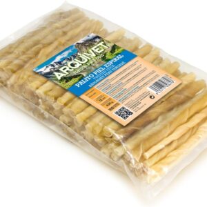 Bâtonnet Peau Torsadé Bovine -12cm (Sachet 100) - Arquivet