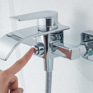 Robinet cascade baignoire/douche - Mitigeur laiton chromé