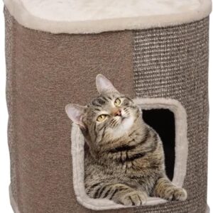 Flamingo George S – Tonneau à griffer pour chat beige