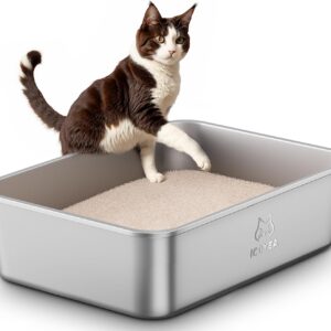Bac litière inox XXL pour chats et petits animaux