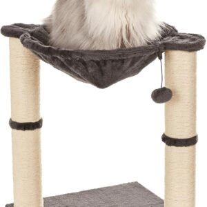 Arbre à chat tour avec hamac et griffoir - Gris
