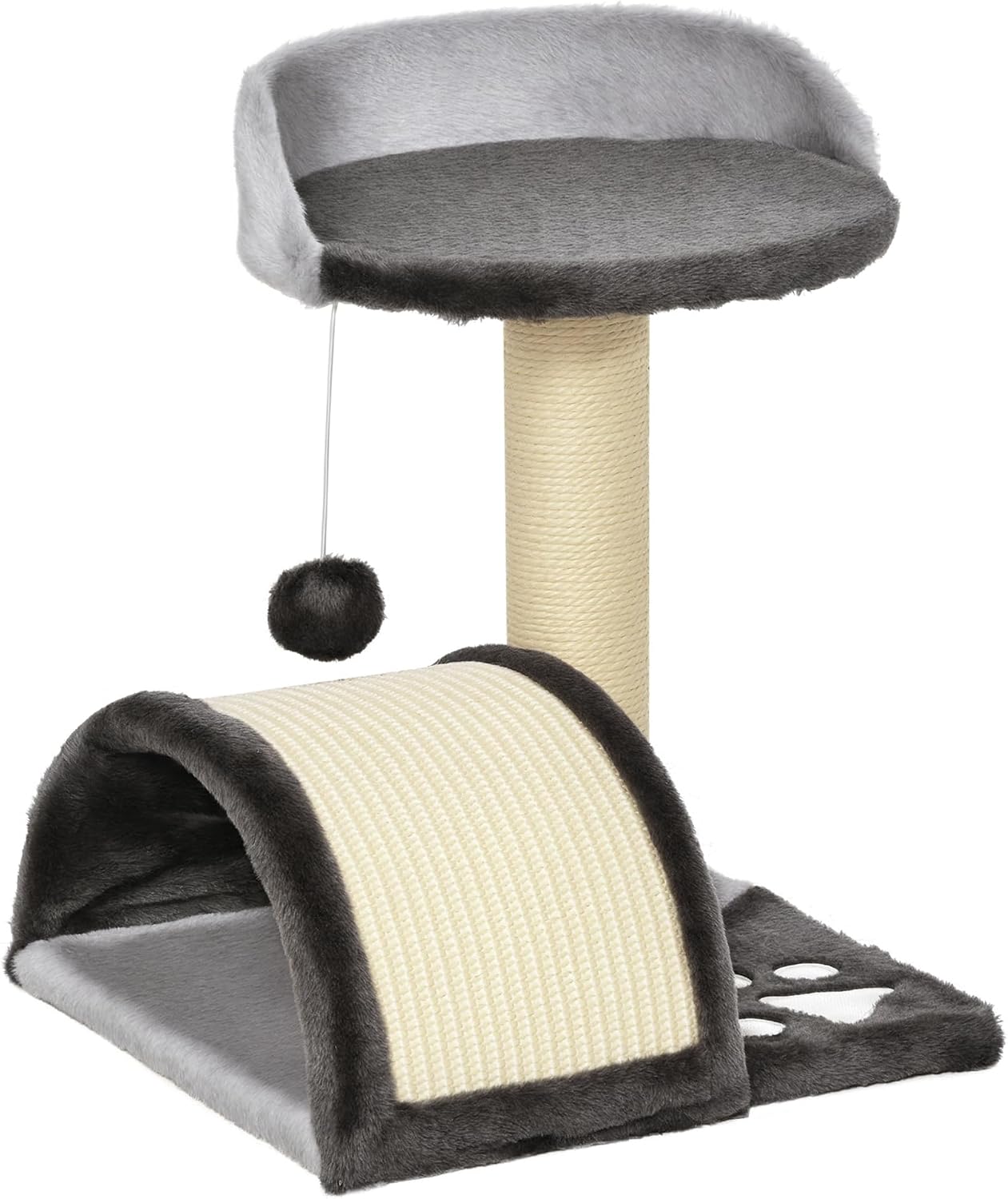 Arbre à chat design PawHut avec jouets et plateforme