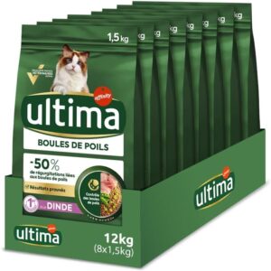 Ultima Boules de Poils Dinde - 8 x 1,5 kg
