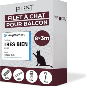PiuPet Filet Sécurité Balcon Chat Anti-Chute