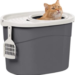 Bac à litière pour chat Iris Ohyama TECL-20, gris