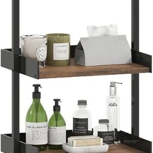 HOMCOM Étagère colonne salle de bain noir 179 cm