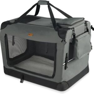 VOUNOT® Sac Transport Pliable Chien/Chat Gris - M