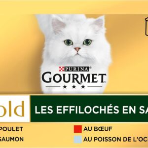 GOURMET Gold Effilochés en Sauce - Lot 8x12x85g Chat Adulte